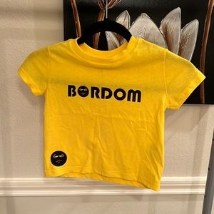 Boys black and yellow BORDOM shirt